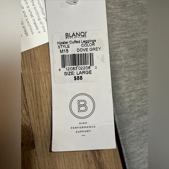 Blanqi Maternity Legging Compression Size L Hipster Cuffed Dove Gray NEW - Picture 5 of 14